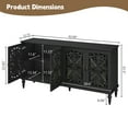 thumbnail image 7 of 62.98" Retro Hollow-Carved 4 Door Cabinet, Storage Sideboard Buffet Accent Cabinet for Living Room, Blue, 7 of 7