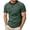 AB216 Dark Green, variant on Mens Shirts Solid Color Short Sleeve Crew Neck Ringer Tops Comfortable Breathable Man Casual Daily Summer Tees Size Xl Blue