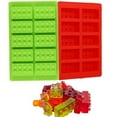 thumbnail image 3 of i Kito Candy Molds Silicone Ice Cube Tray, Silicone Brick Mold for Lego Friends Red & Green 2pack, 3 of 6
