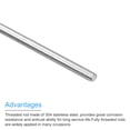 thumbnail image 4 of Varilla Totalmente Roscada M4 x 80mm 0.7mm Rosca Paso Acero Inoxidable 304 Paquete de 15 Unique Bargains, 4 of 4