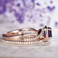 thumbnail image 3 of dreamofdazzle Jewels 4.00 Ctw Cushion Cut Amethyst & Diamond Wedding Anniversary Wedding Bridal Set Band Ring 14K Rose Gold Plated 925 Sterling Silver 925 Sterling Silver -8.5, 3 of 4
