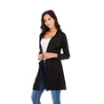 thumbnail image 2 of Cardigans for Women Loose Casual Long Sleeved Open Front Breathable Cardigans with Pockets, Black, 3XL, 2 of 8