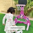 thumbnail image 4 of Disney Minnie Mouse 4-in-1 Sports Center – Adjustable Basketball Hoop, Soccer/Hockey Net & Golf, Pink, 4 of 11