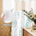 thumbnail image 3 of No Hook Shower Curtain, Coastal Turquoise Shower Curtains for Bathroom with See Through Top Window, Coral Starfish Jellyfish Seahorse Waterproof & Washable Bath Curtain Stall 48"x72", 3 of 9