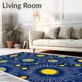 thumbnail image 2 of ODIKA 2'x3' Machine Washable Non-Slip Area Rug, Orbiting Celestial Bodies with Vibrant Doodle Constellations and Sunbursts High Traffic Rug, Blue, 723687, 2 of 7