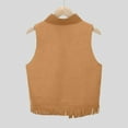 thumbnail image 4 of Glisme Girls Jacket Western Cowgirl Outfits Open Front Fringe Vest Party Dress Up Tassel Fringe Waist Coat Clothing Trend Outerwear For Daily Wear Size 11-12 Years Khaki, 4 of 8