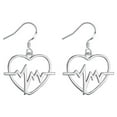 thumbnail image 3 of Fiaya Women Hollowing Geometric Heartbeat Earrings, Simplicity Wave Line Ripple Electrocardiogram Lifeline Earrings Birthday Gifts (Silver), 3 of 3