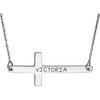Personalized Sterling Silver Personalized Faith Horizontal Cross Pendant