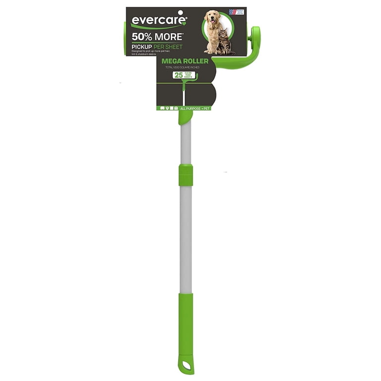 Evercare 617188 Mega Pet Hair Floor Lint Roller, 25 Peel Sheets