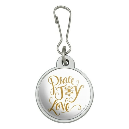 Peace Joy Love Christmas Jacket Handbag Purse Luggage Backpack Zipper Pull Charm