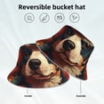 thumbnail image 2 of Bingfone Vintage Colorful Flower French Bulldog Bucket Hat for Men Women,Packable Reversible Printed Sun Hats,Fisherman Outdoor Travel Hiking Beach Caps, 2 of 7