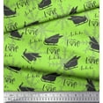 thumbnail image 1 of Soimoi Moss Georgette Fabric Sleigh & with Love Text Printed Craft Fabric by The Yard 42 Inch Wide, 1 of 5