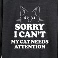 thumbnail image 3 of Instant Message - Sorry My Cat Needs Attention - Women's Lightweight French Terry Long Sleeve Shirt, 3 of 6