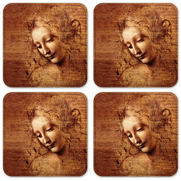 Vinyl Drink Coasters - Set of 4 - Da Vinci: La Scapigliata