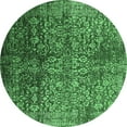thumbnail image 1 of Ahgly Company Indoor Round Oriental Emerald Green Industrial Area Rugs, 5' Round, 1 of 4