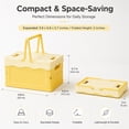thumbnail image 2 of GIXUSIL 1 Pack Foldable Storage Box Pastel Yellow Plastic Crates Multipurpose Collapsible Bins with lids Cute Organization Basket for Home Office Kitchen Picnic Camping 9.8×6.7 in, 2 of 7