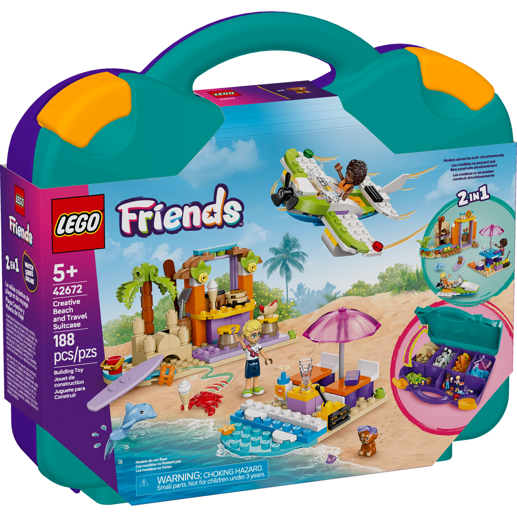 LEGO Friends Maleta Creativa de Playa y Viaje, Juguete de Construcción Portátil para Jugar a Simular - Set de Juguete para Niños, Niñas y Niños, Mayores de 5 Años - Regalo para Cumpleaños - Juguete Preescolar con 2 Minimuñecas - 42672 2