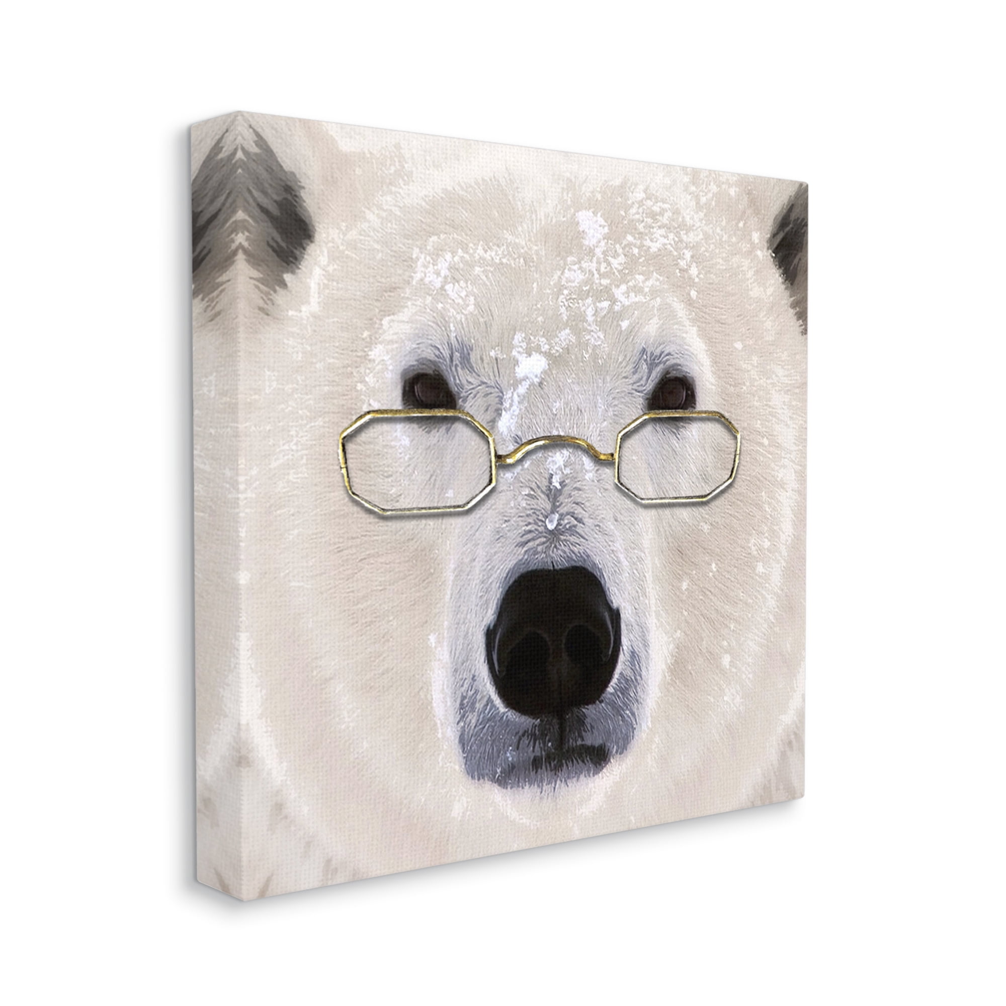 Stupell Snowy Polar Bear Glasses Animals & Insects Painting Gallery Wrapped Canvas Print Wall Art