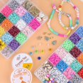 thumbnail image 2 of 4810pcs Clay Flat Beads Polymer Clay Beads 20 Colours 6mm Round Clay Spacer Beads Heishi Clay Beads For Jewellery, 2 of 5