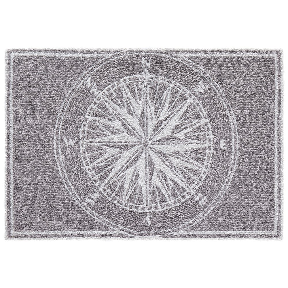 Liora Manne Frontporch Compass Indoor/Outdoor Rug Grey 30"X48