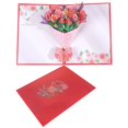 thumbnail image 2 of Lonto Jour-Ney Mothering Sunday Card, Card Up Mothering Sunday Cards for Mum, 3D Paper Bouquet Greeting Card with Envelope Mothers Day Anniversary Graduation Card for Women Friend Wife, Red, 2 of 4