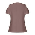 thumbnail image 7 of Jsaierl Cold Shoulder Tops for Women 2025 Summer Hollow Out Eyelet Short Sleeve T Shirts Going Out Blouses Ladies Tunic, 7 of 7