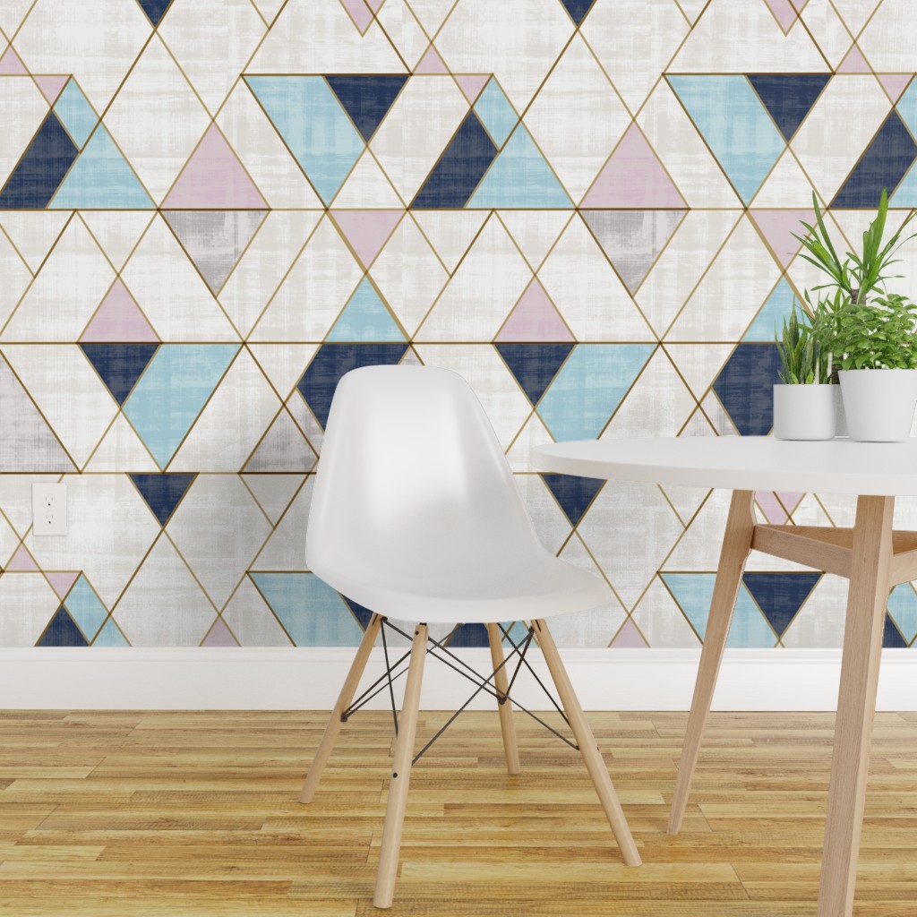 Peel and Stick Removable Wallpaper Triangles Modern Boho Geometric Mod Peel and Stick Removable Wallpaper Triangles Modern Boho Geometric Mod
