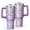 Halloween Pumpkin Bat, variant on 40 Oz Tumbler with Handle,Tumbler with Lid,Double Wall Insulated Cup Stainless Steel Travel Mug,Water Bottle for Iced Tea,Coffee,Cold Beverages,Halloween Witch Cat Ghost Skull Light Purple Pattern