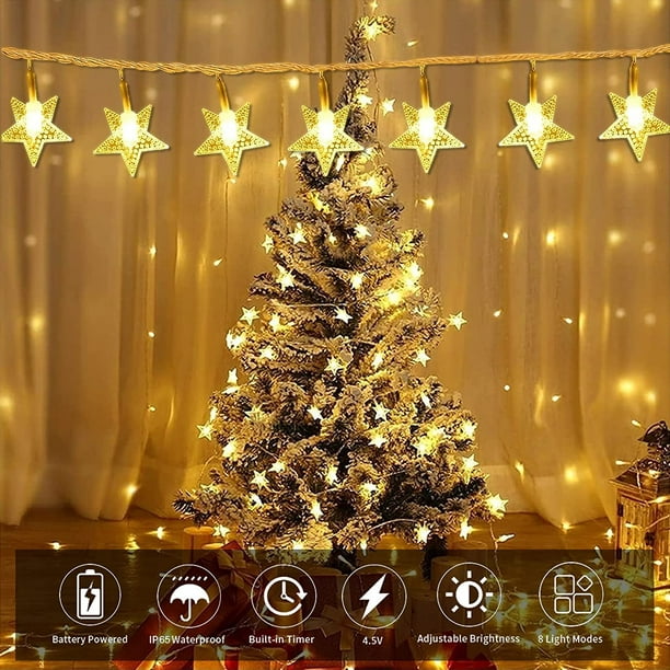 Étoile de Noël (2x) L - Noël - Étoile - LED - USB - Décoration de Noël -  Lampe 