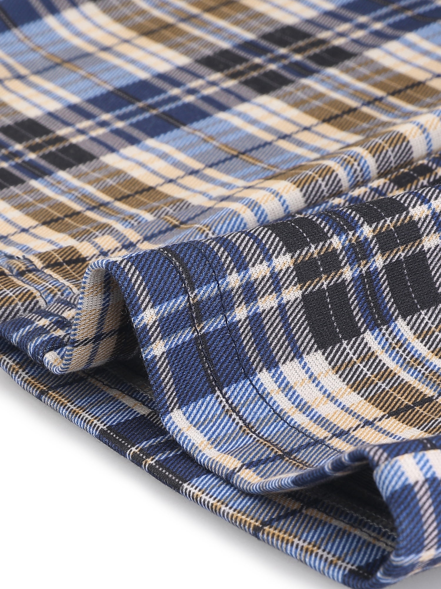 DARING DIVA Women's Plaid Trousers Button Tartan Check Work Pants S Blue