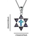 thumbnail image 4 of Opal Star Of David And Cross Crucifix Necklace,Crystal Fire Opal Cross Pendants, Hexagram Choker Statement Necklace, 4 of 5