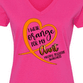 thumbnail image 4 of Inktastic I Wear Orange for my Aunt Multiple Sclerosis Awareness Women's V-Neck T-Shirt, 4 of 5