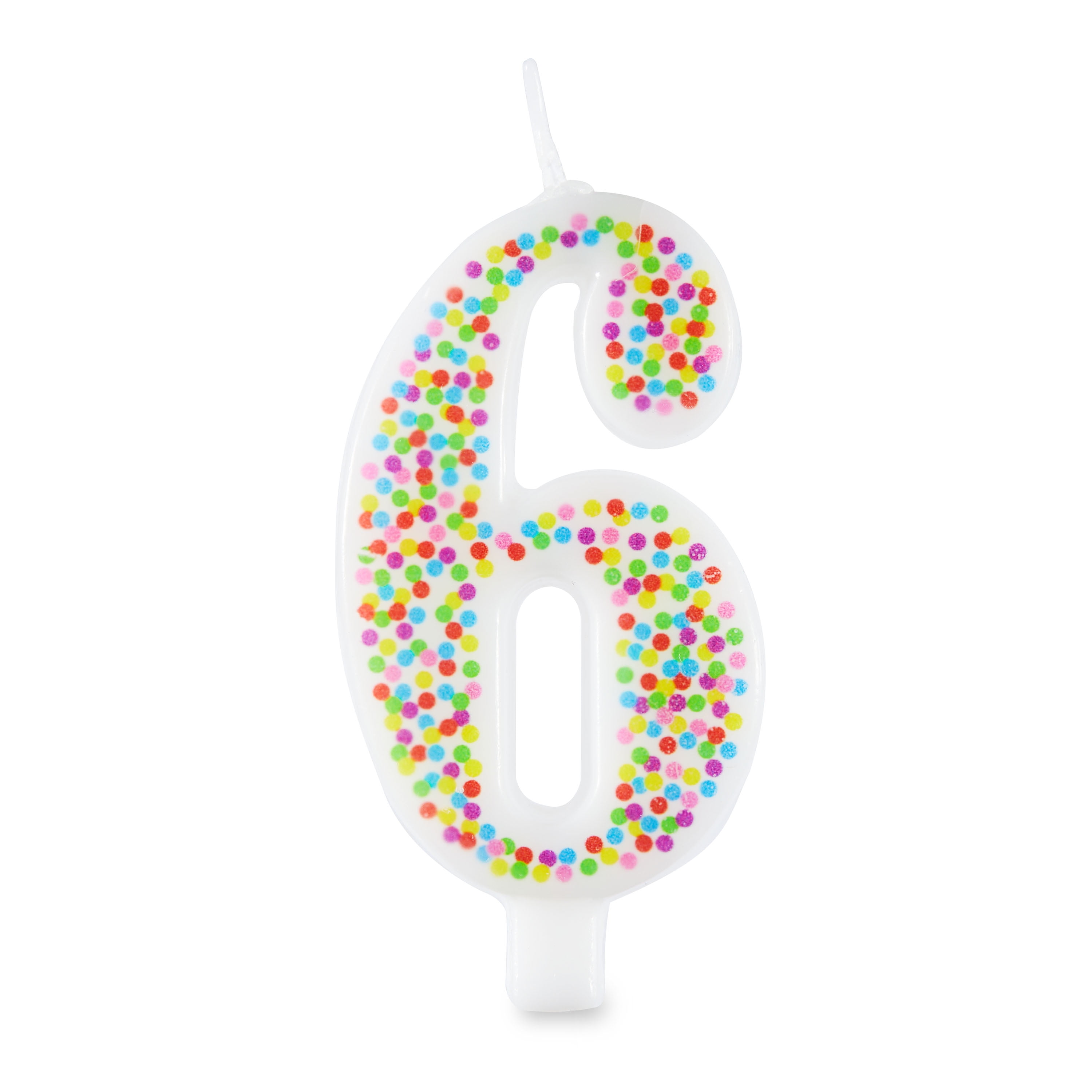 Great Value Birthday Party Candle, Multicolor, Number 6