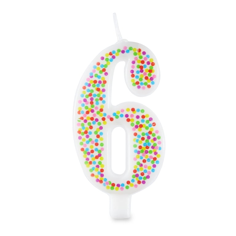 3D Rainbow Cloud Number 6 Birthday Cake Candle - Cake Topper Decor For 6th Birthday Party Supplies