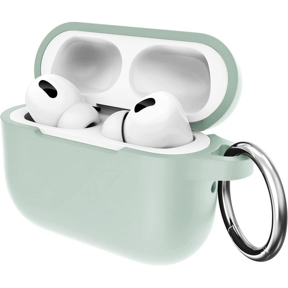 AirPods Pro 2nd Case, Protective Skin Cover with Keychain [Visible Front LED] Shockproof Soft Slim Cases Accessories for AirPods Pro 2 Generation Charging Case [2022 Release] - Mint