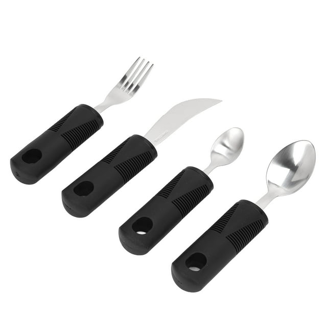 Adaptive Utensil Set,4Pcs Parkinsons Utensils Rubber Parkinsons Utensils Adaptive Utensils Performance Driven
