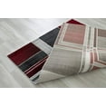 thumbnail image 5 of Boxes/Cubism/Squares Modern Abstract Contemporary Hand Carved Area Rug-Silver/Lava Red/Gray/Black, 5 of 7