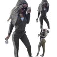 thumbnail image 2 of Womens 2 Pcs Athleisure Sports Wear Tracksuit Hoodie Pants Set, 2 of 5