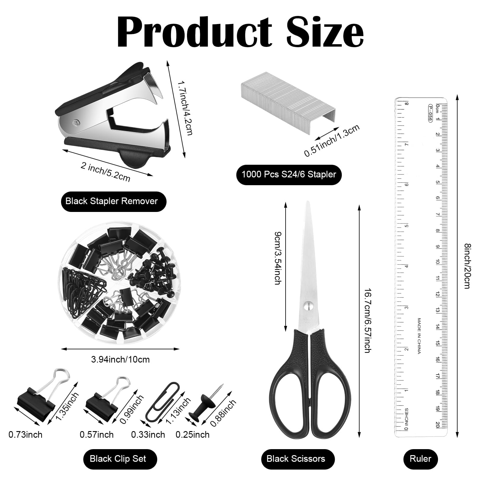 Black Desk Organizer And Accessories  Asccessories Office Supply Kit Include Mesh Desktop Stapler 1000 Staples Tape Dispenser Pen Holder Staple Remover Clips Ruler