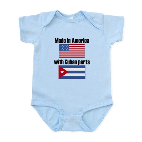 CafePress - Made In America With Cuban Parts Body Suit - Baby Light Bodysuit, Size Newborn - 24 Months