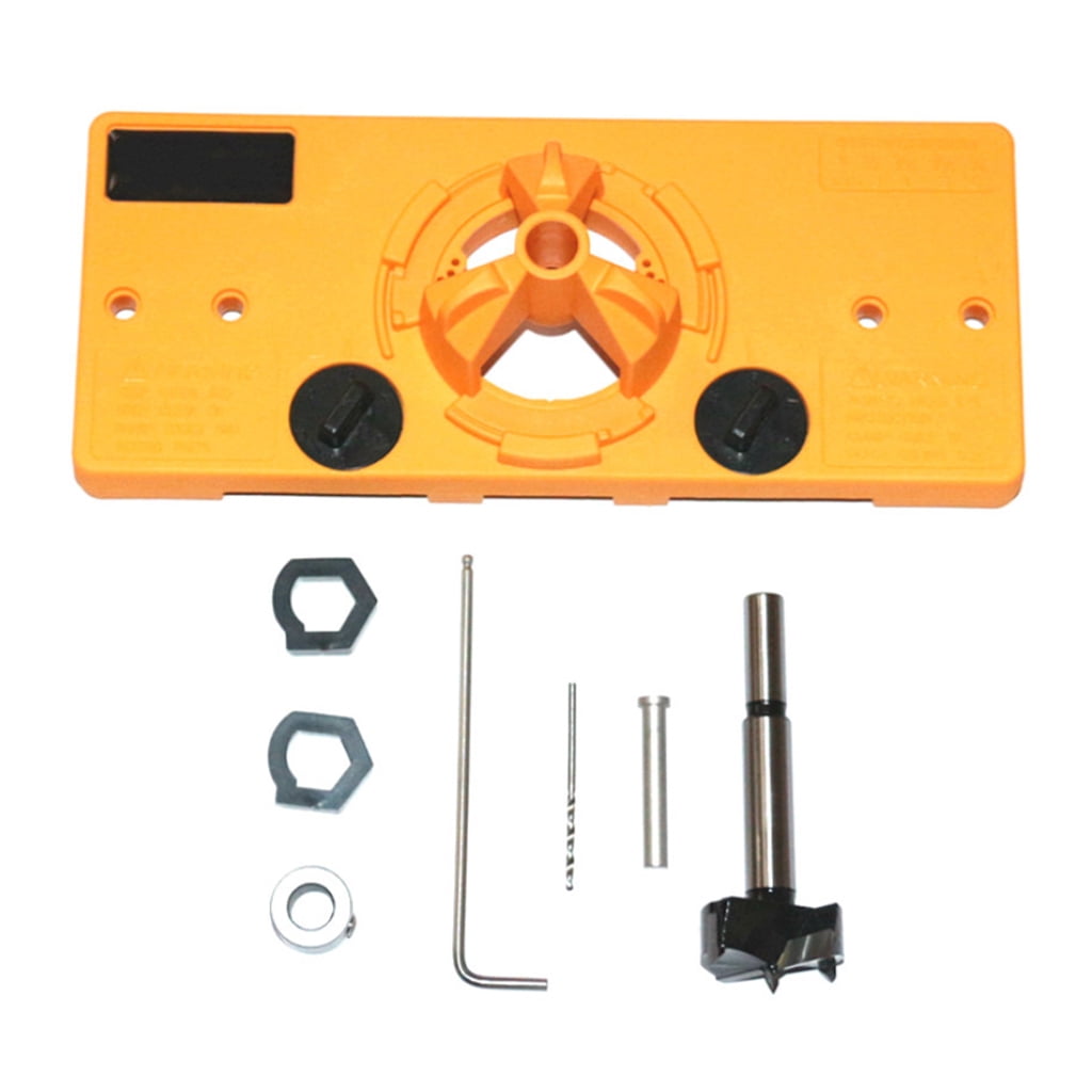 MOMOJIA Hinge Drilling Jig 15mm-35mm Hole Opener Positioning Punch Dowel Jig Kit Wood Cutter Jig Guide Sleeve Punch Locator Tool