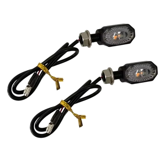 Pair High Brightness LED Motorcycle Turn Signals Lights Waterproof Small Elliptical Design Easy Installation for Safety