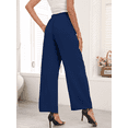 thumbnail image 4 of FIUFY Women's Wide Leg Lounge Pants with Pockets Lightweight High Waisted Adjustable Tie Knot Loose Trousers, 4 of 6