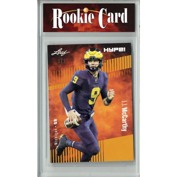 Certified Mint J.J. McCarthy 2023 Leaf HYPE #122 Gold Blank Back #1/1 Rookie Card Minnesota Vikings