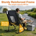 thumbnail image 2 of SUNSPIRE 2-Pack Folding Rocking Camping Chairs, Oversized Outdoor Rocker with High Back, Hard Armrests, Carry Bag, 400 lb Capacity Black Gray, 2 of 8