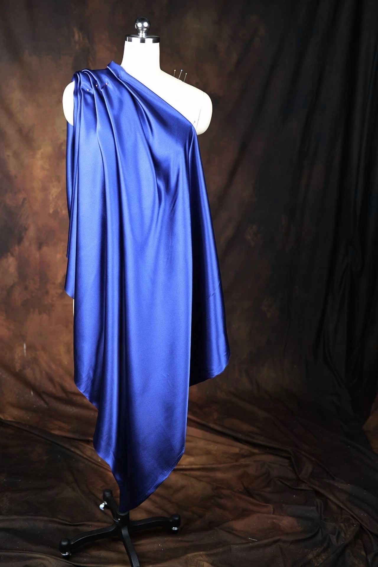 BUTTERFLY- Royal Blue Satin Charmeuse Fabric By The Yard 340