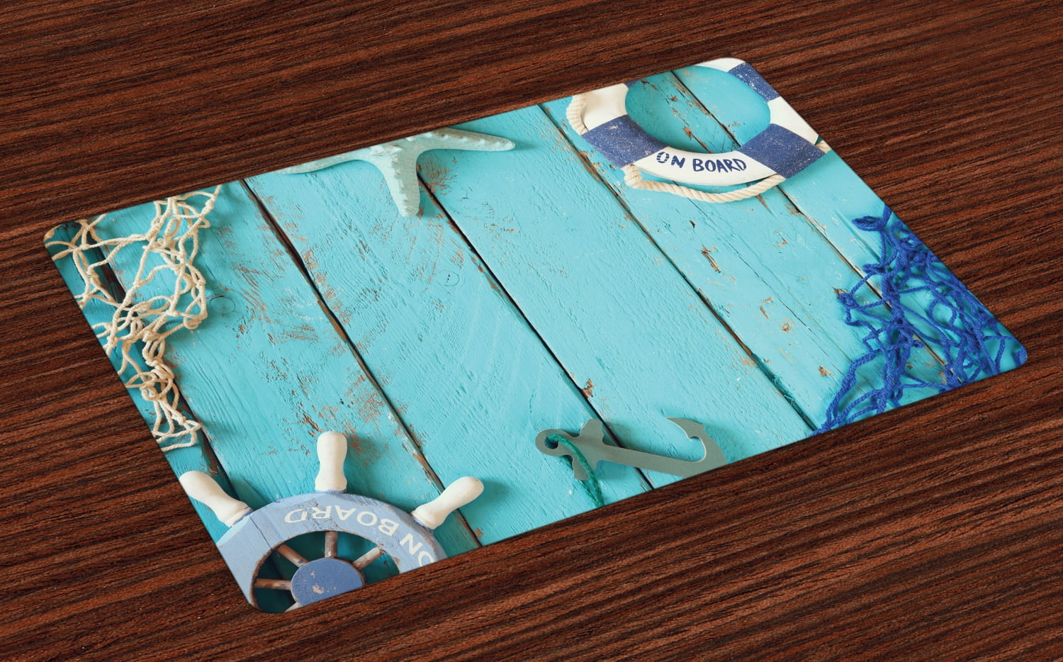 Nautical Placemats Set of 4 Nautical Lifestyle Theme Vintage Steering