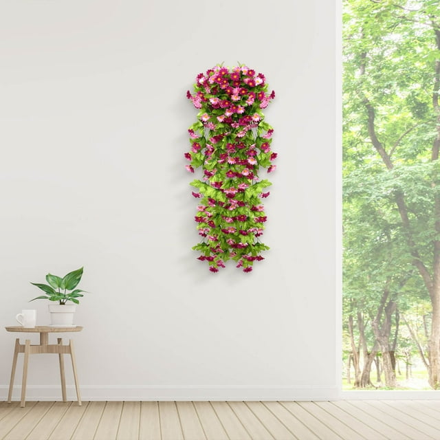 Realistic Artificial Violet Flowers - Handmade PE Rattan Silk Violets with Moss Base, 0.9m Long Bendable Stems for Outdoor/Indoor Decor, Wedding, Balcony, Fence, Arch, Hanging Waterfall, No Fade