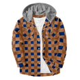 thumbnail image 2 of Men's Casual Button Down Brushed Plaid Shirt Jacket Hoodie Long Sleeve With Pocket Loose Fit Oversized Layering Piece Soft Warm Flannel For Fall Winter Streetwear | CSEONE,Brown M, 2 of 8