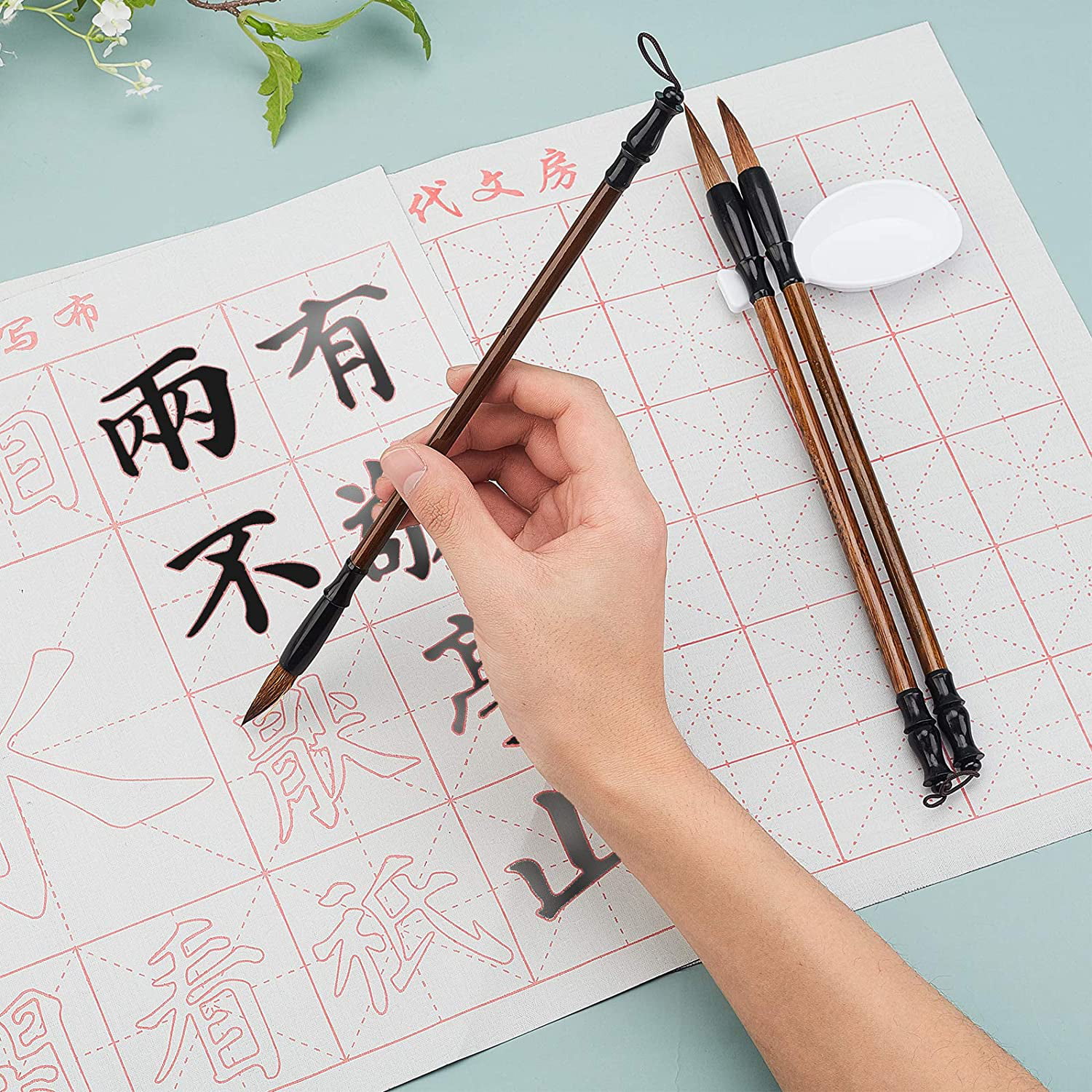 11 Set of Traditional Chinese Calligraphy Writing Drawing Practice Brush  Pen Ink Stick Inkstone Kit for Boys Girls Chinese Gifts